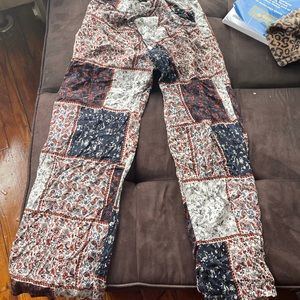boho hippie slightly flared pants size small